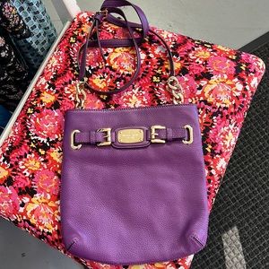 MICHAEL KORS Purple Leather Crossbody Messenger